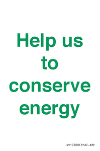 Help us to conserve energy 